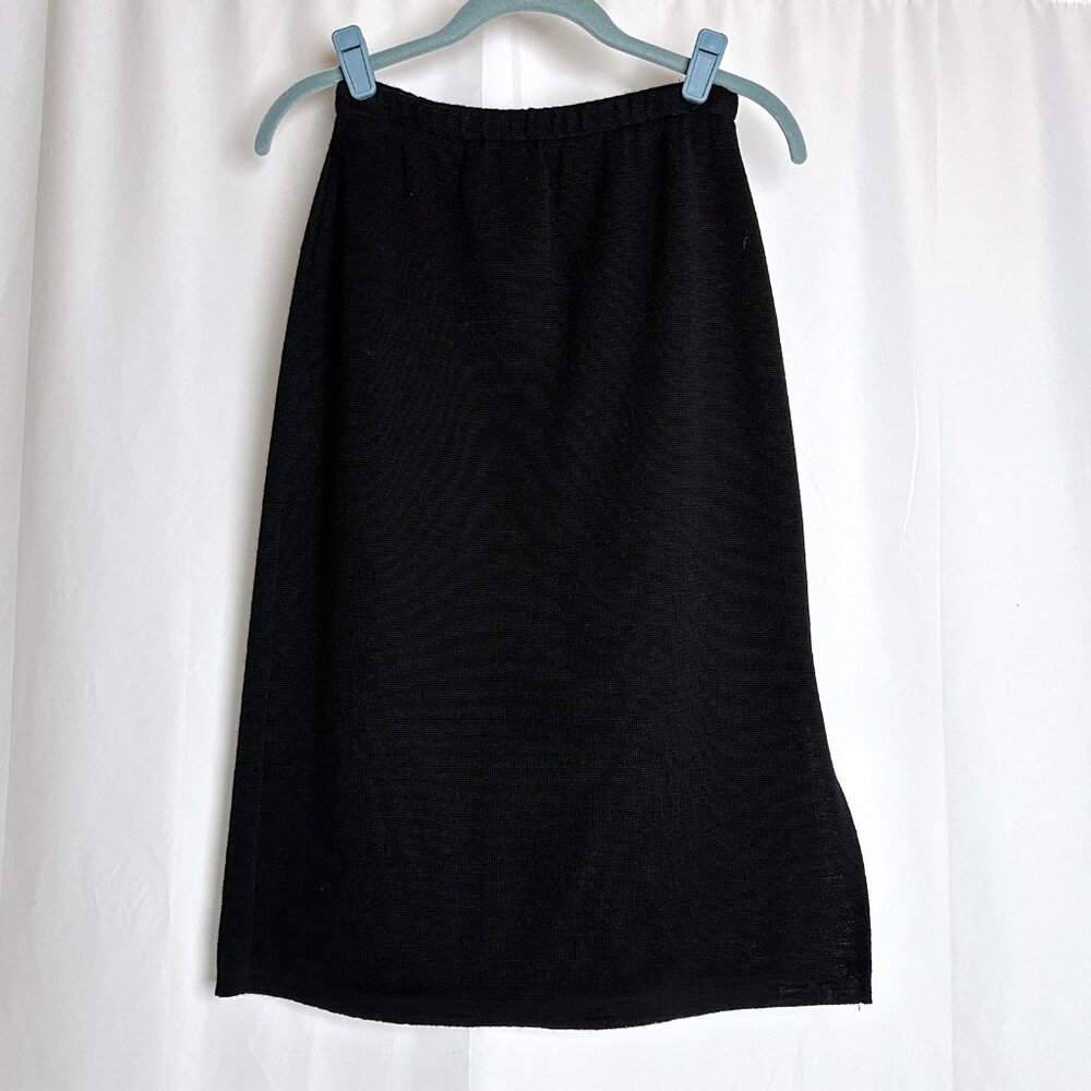 In Wild Norway black wool midi skirt